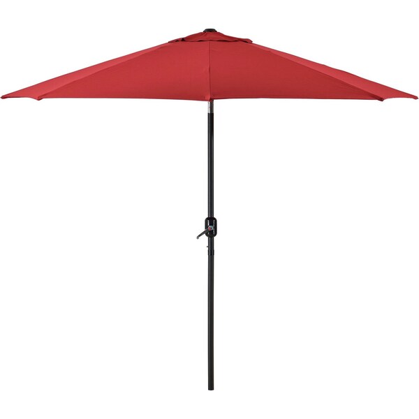 Global Industrial Outdoor Umbrella with Tilt Mechanism, Olefin Fabric, 8-1/2'W, Red 262070 - main